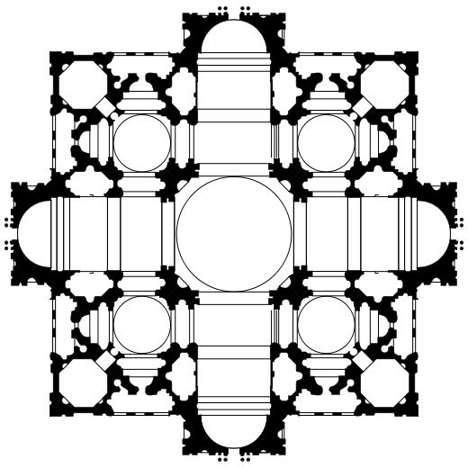  گنبد کلیسای فلورانس | کلیسای سن پیتر | ویلای روتوندا | کاخ شامبور 